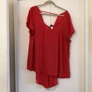 Torrid coral/red high low top size 2